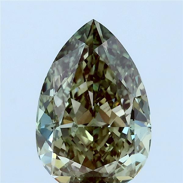 2.54ct Pear FANCY VIVID GREEN VVS2 Lab Created Diamond