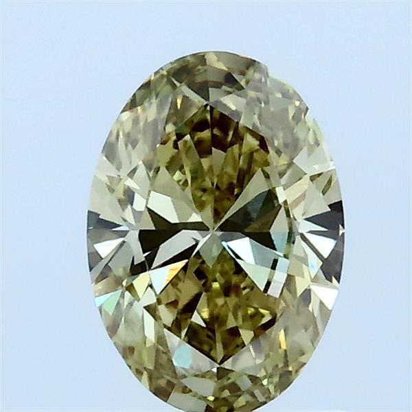 0.85ct Oval FANCY INTENSE YELLOWISH GREEN VVS2 Lab Created Diamond
