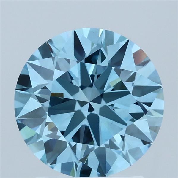 2.02ct Round FANCY VIVID BLUE VS2 Lab Created Diamond