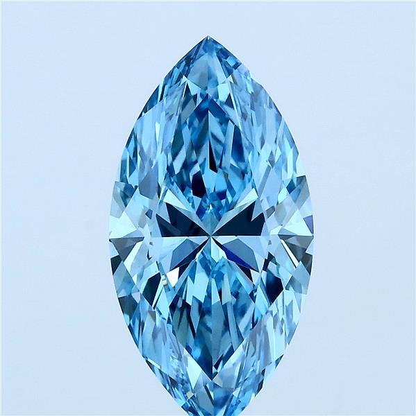 3ct Marquise FANCY VIVID BLUE VS1 Lab Created Diamond