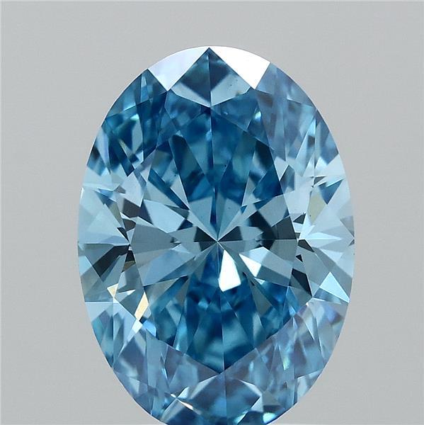 1.69ct Oval FANCY VIVID BLUE VS1 Lab Created Diamond