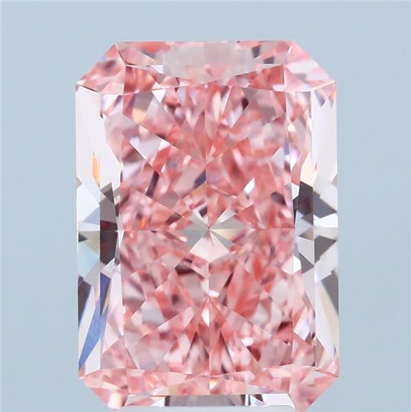 4.02ct Radiant FANCY INTENSE PINK VVS2 Lab Created Diamond
