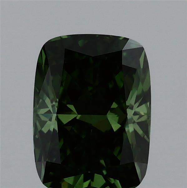 1.09ct Cushion FANCY VIVID GREEN VS1 Lab Created Diamond