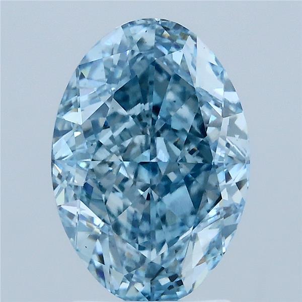 3.01ct Oval FANCY VIVID BLUE VS1 Lab Created Diamond