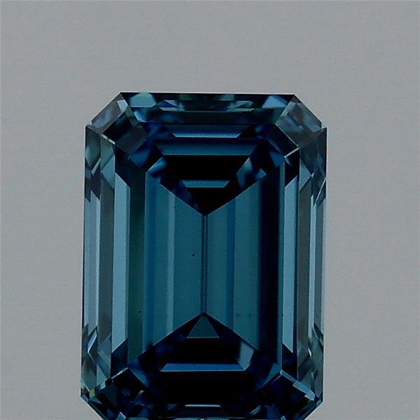 0.96ct Emerald FANCY VIVID BLUE VS1 Lab Created Diamond