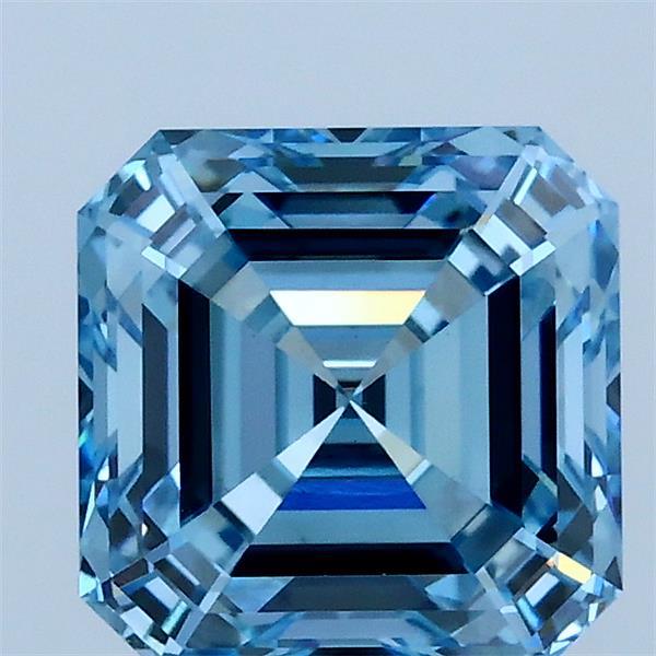 2.07ct Asscher FANCY VIVID BLUE VS1 Lab Created Diamond