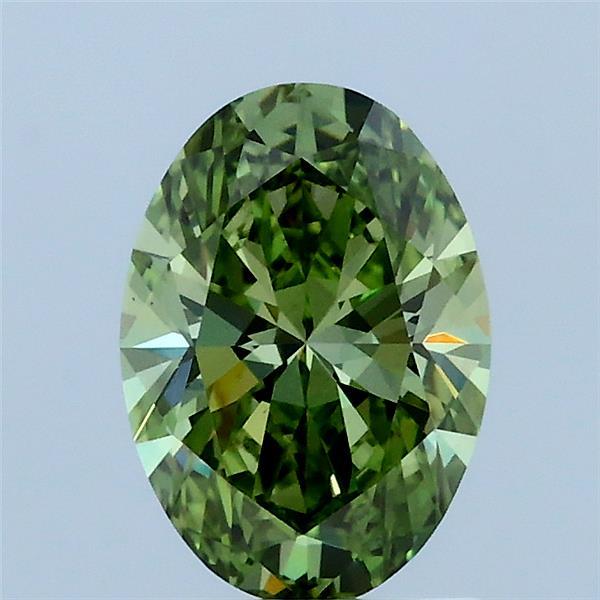 1.05ct Oval FANCY VIVID GREEN VS1 Lab Created Diamond