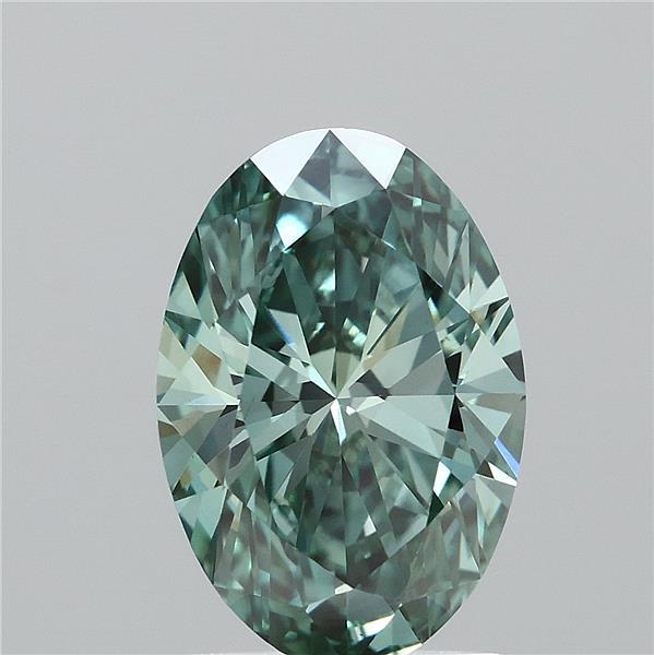 1.65ct Oval FANCY VIVID GREEN VS1 Lab Created Diamond