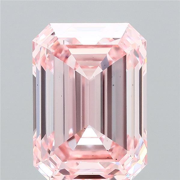 4.04ct Emerald FANCY INTENSE PINK VS2 Lab Created Diamond