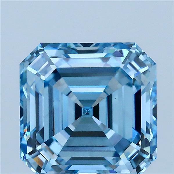 3.01ct Asscher FANCY VIVID BLUE VS1 Lab Created Diamond