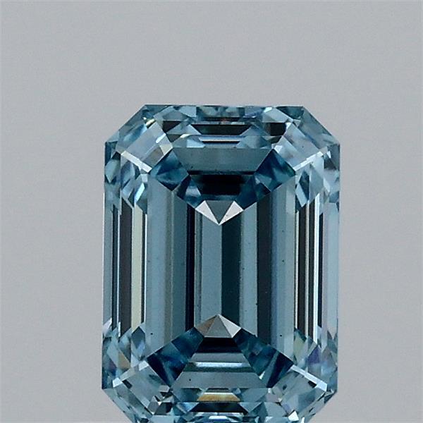 1ct Emerald FANCY INTENSE BLUE VS1 Lab Created Diamond