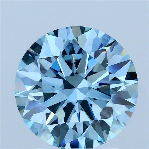 2.52ct Round FANCY VIVID BLUE VS1 Lab Created Diamond