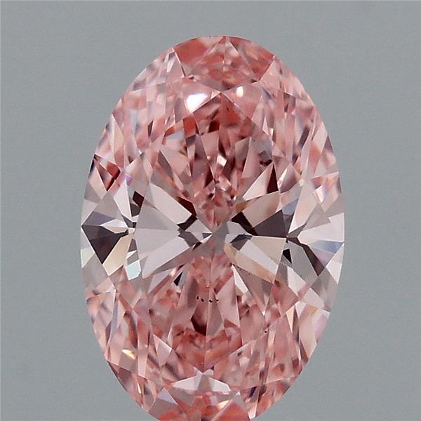 1.05ct Oval FANCY VIVID PINK VS2 Lab Created Diamond
