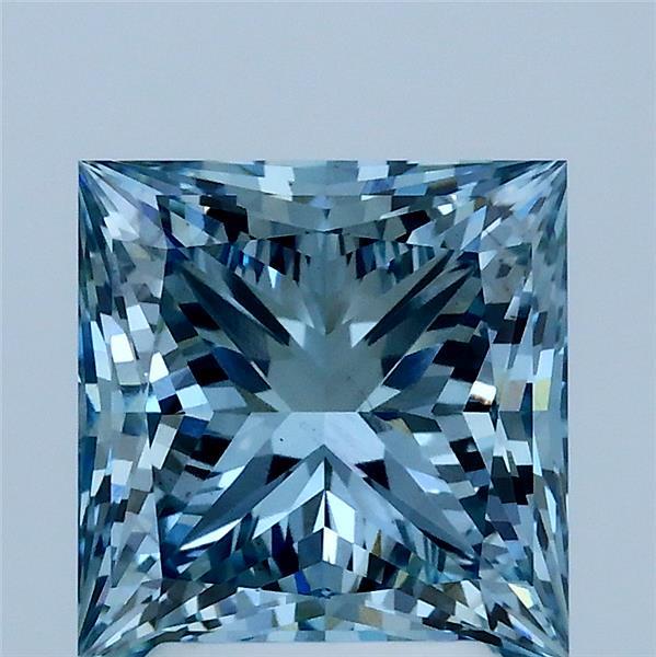 3ct Princess FANCY VIVID BLUE VS1 Lab Created Diamond