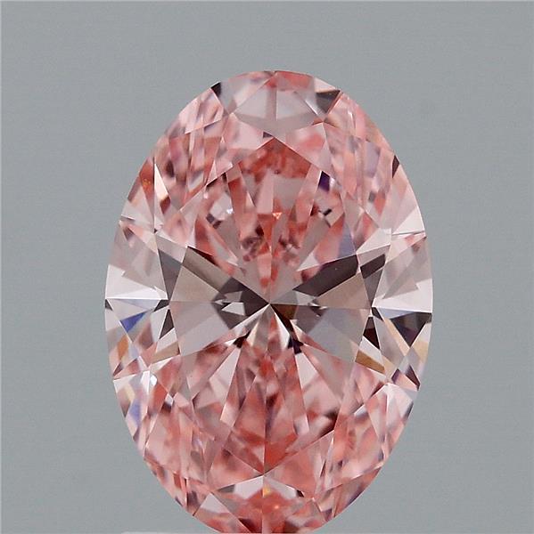 1.78ct Oval FANCY VIVID PINK VVS2 Lab Created Diamond
