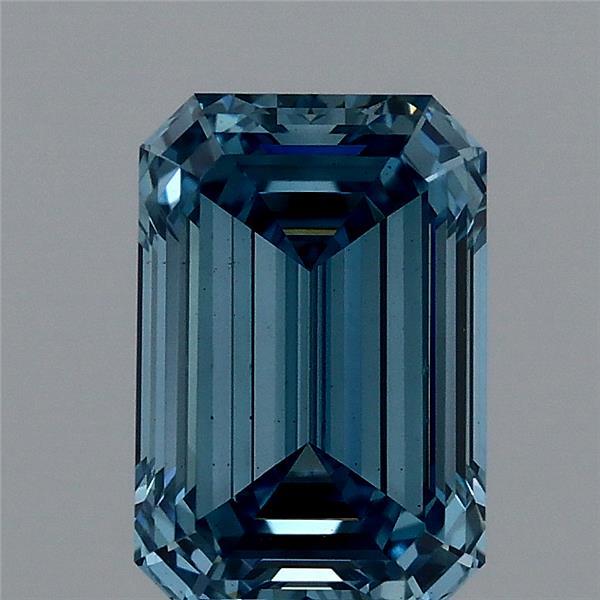 1.05ct Emerald FANCY VIVID BLUE VS1 Lab Created Diamond