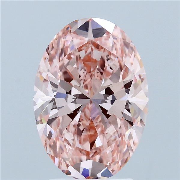 3.01ct Oval FANCY VIVID PINK VS2 Lab Created Diamond