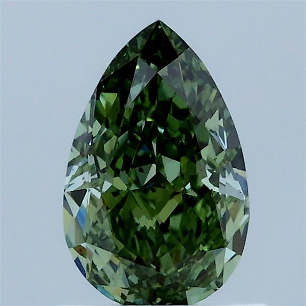 1.03ct Pear FANCY VIVID GREEN VS2 Lab Created Diamond