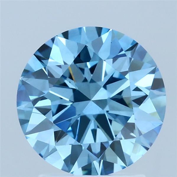 2.07ct Round FANCY VIVID BLUE VS2 Lab Created Diamond