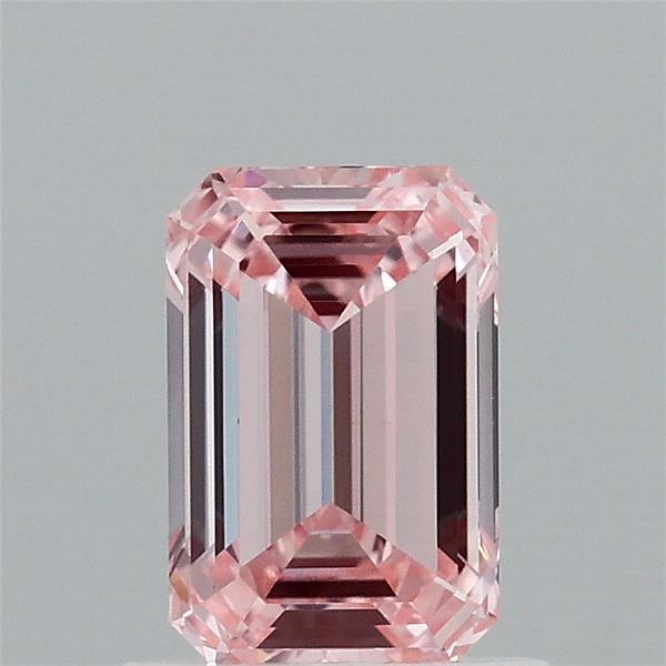 0.96ct Emerald FANCY INTENSE PINK VVS2 Lab Created Diamond