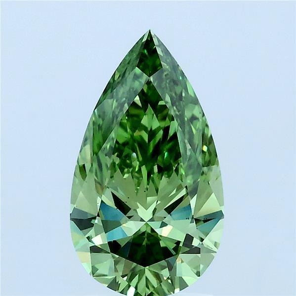 1.5ct Pear FANCY VIVID GREEN VS1 Lab Created Diamond