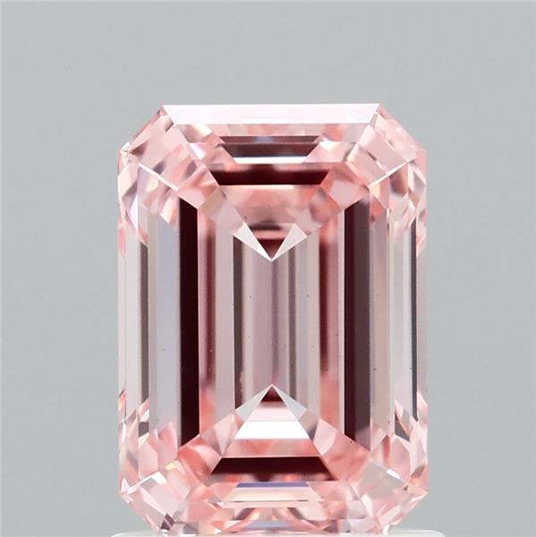 1.49ct Emerald FANCY INTENSE PINK VS1 Lab Created Diamond