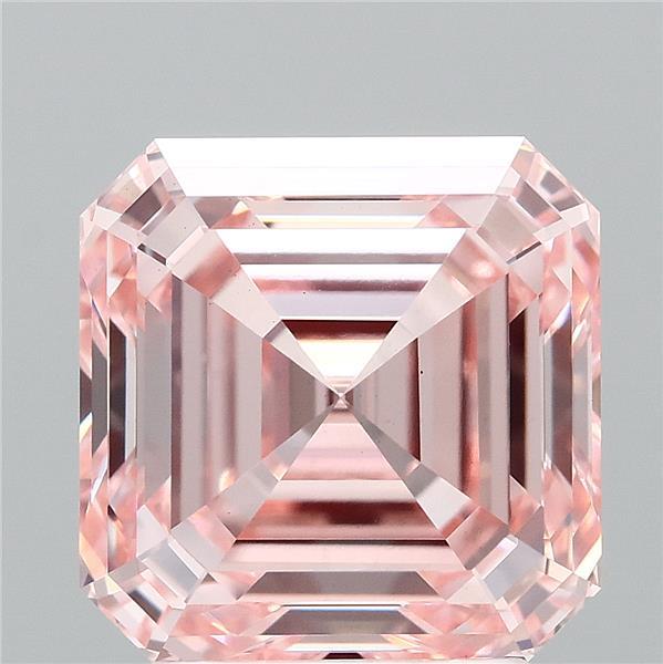 3.29ct Asscher FANCY INTENSE PINK VS1 Lab Created Diamond