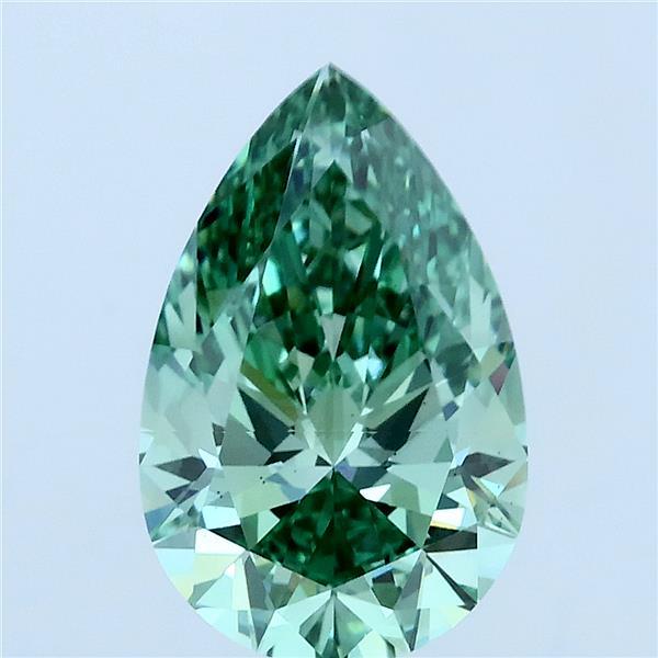 2.77ct Pear FANCY VIVID GREEN VS2 Lab Created Diamond