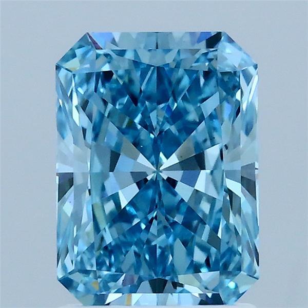 1.7ct Radiant FANCY VIVID BLUE VS1 Lab Created Diamond
