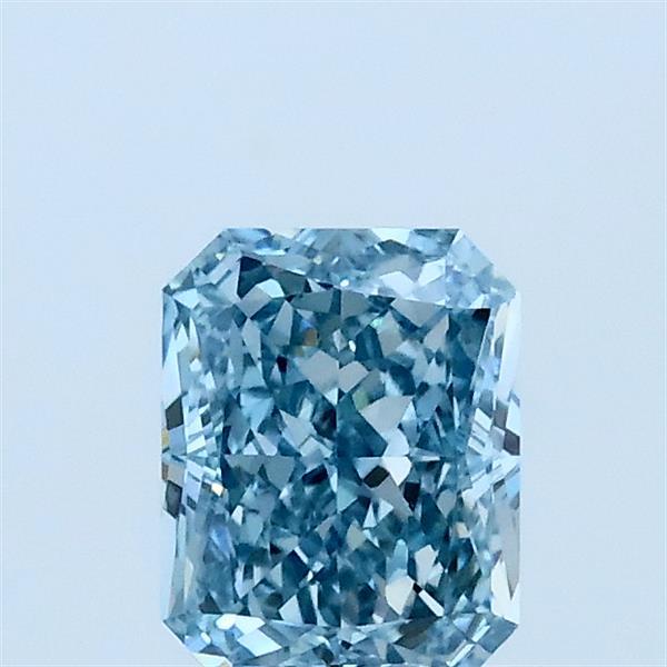 0.82ct Radiant FANCY INTENSE GREENISH BLUE VVS2 Lab Created Diamond