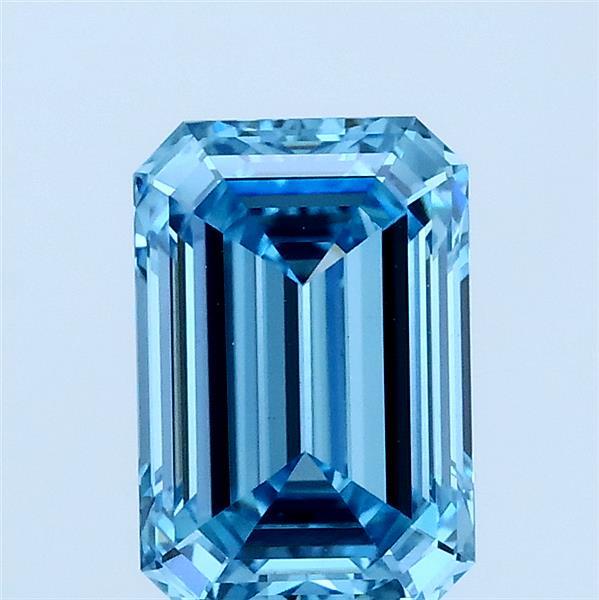 1.58ct Emerald FANCY VIVID BLUE VS1 Lab Created Diamond