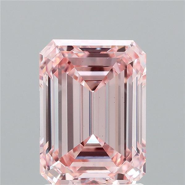 2.19ct Emerald FANCY INTENSE PINK VS1 Lab Created Diamond