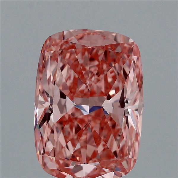 3.04ct Cushion FANCY VIVID PINK VVS2 Lab Created Diamond