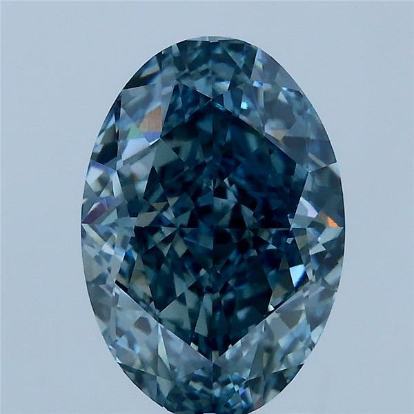 3.12ct Oval FANCY VIVID GREEN BLUE VS1 Lab Created Diamond