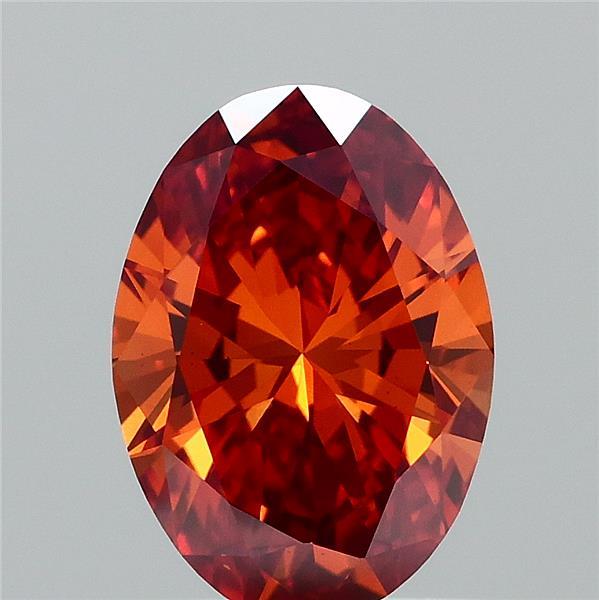 1ct Oval FANCY VIVID ORANGE VS1 Lab Created Diamond