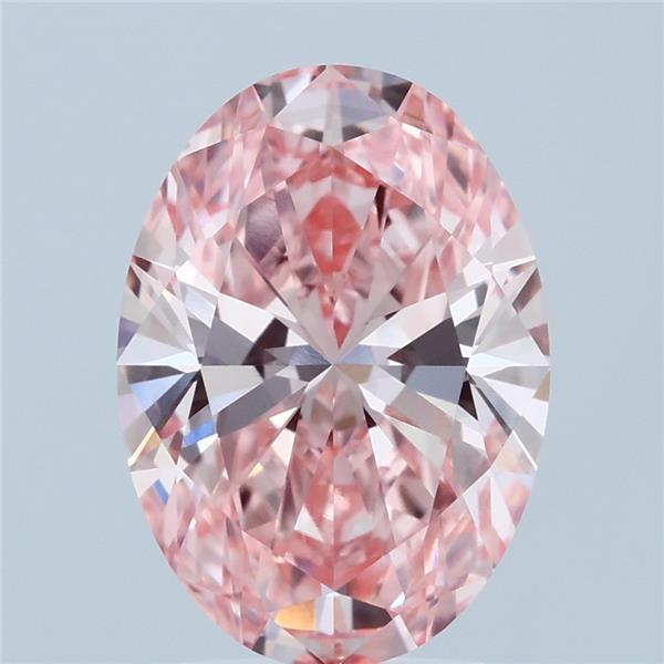 3.01ct Oval FANCY VIVID PINK VS1 Lab Created Diamond