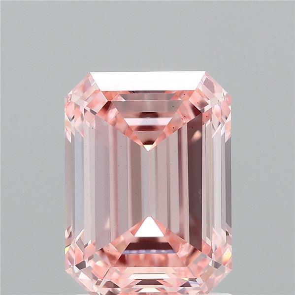 2.07ct Emerald FANCY INTENSE PINK VS2 Lab Created Diamond