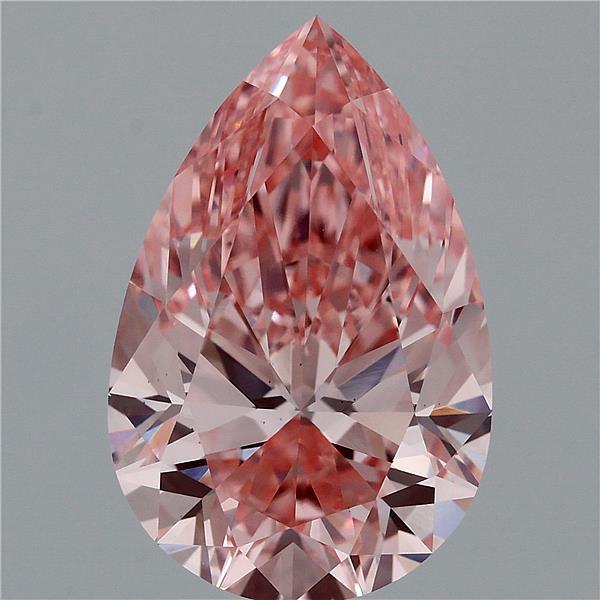 5.03ct Pear FANCY VIVID PINK VS1 Lab Created Diamond