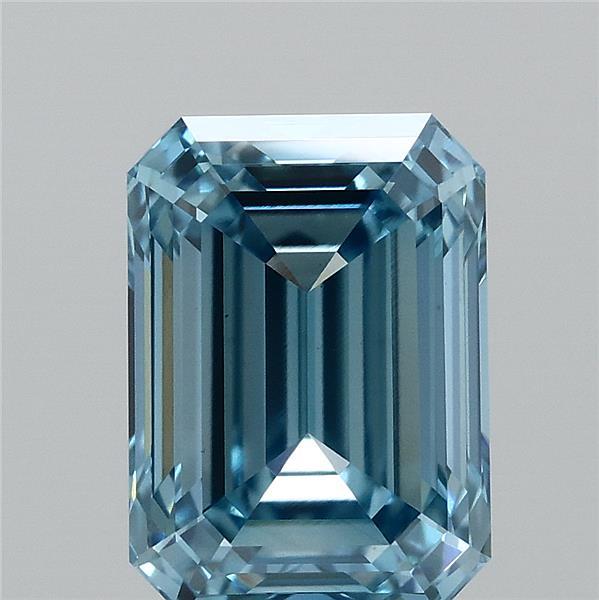 1.51ct Emerald FANCY VIVID BLUE VS1 Lab Created Diamond