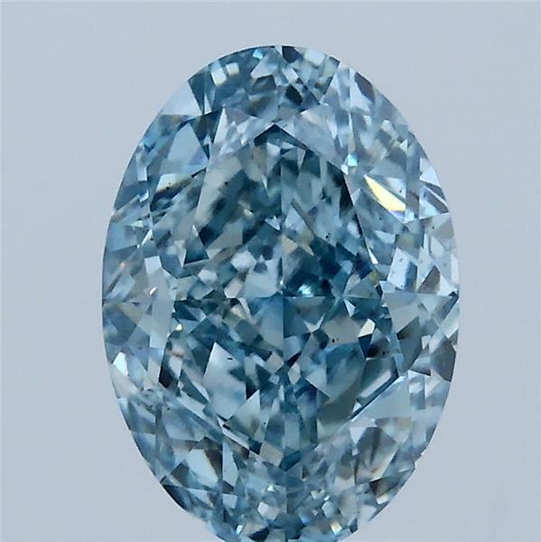2.04ct Oval FANCY VIVID BLUE VS2 Lab Created Diamond