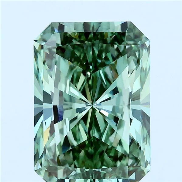 4.11ct Radiant FANCY VIVID GREEN VVS2 Lab Created Diamond