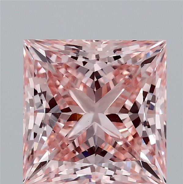 2.59ct Princess FANCY INTENSE PINK VS1 Lab Created Diamond