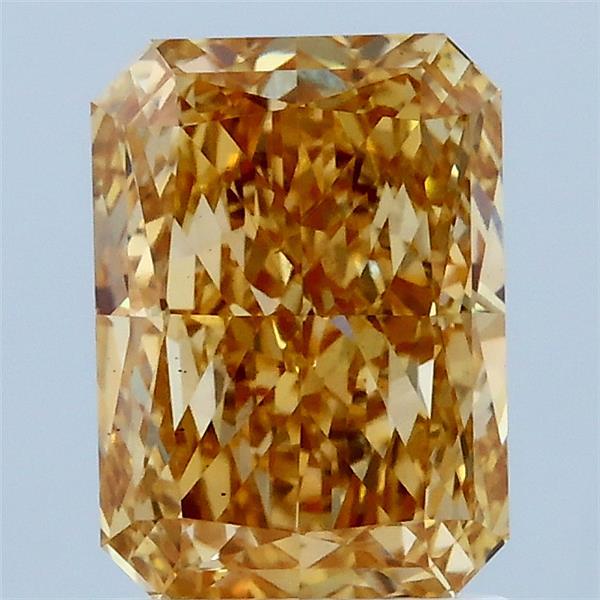 2.01ct Radiant FANCY INTENSE BROWNISH YELLOW VS1 Lab Created Diamond