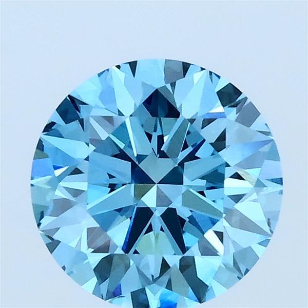 1.29ct Round FANCY VIVID BLUE VVS2 Lab Created Diamond