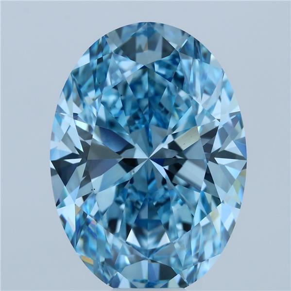 15.06ct Oval FANCY VIVID BLUE VS1 Lab Created Diamond