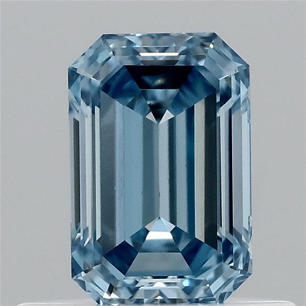 0.56ct Emerald FANCY VIVID BLUE VS1 Lab Created Diamond