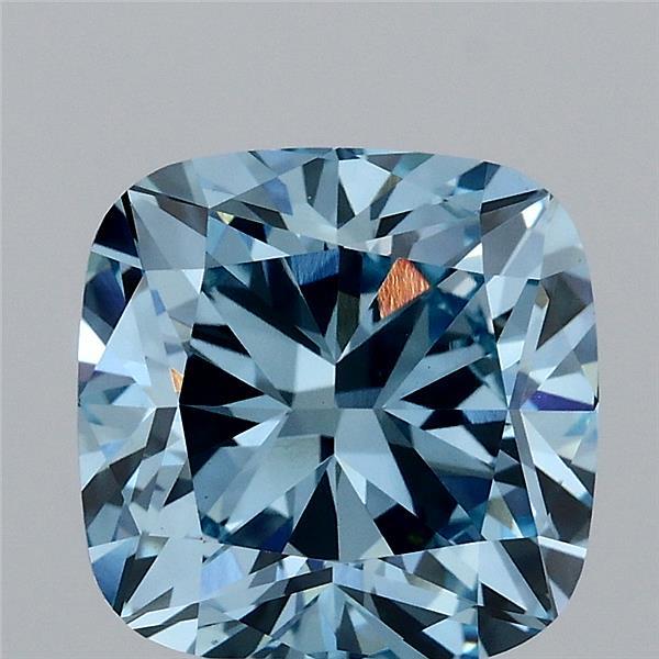 3.07ct Cushion FANCY VIVID BLUE VS1 Lab Created Diamond