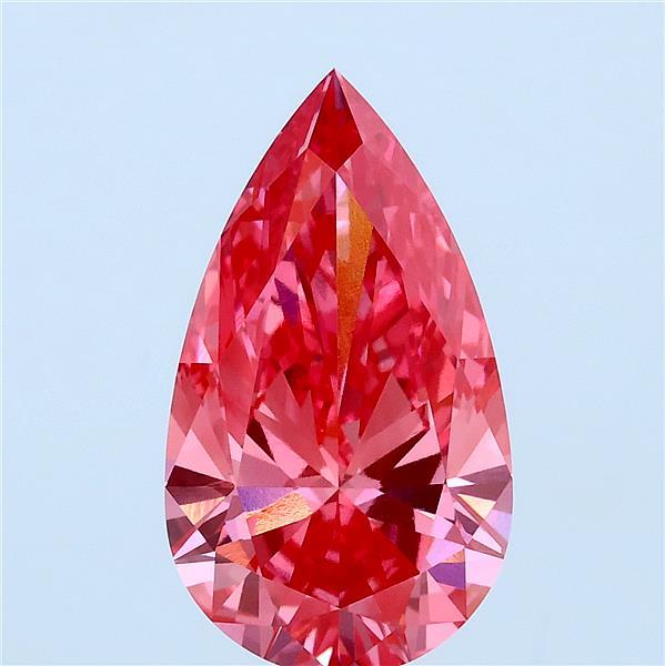 3.21ct Pear FANCY VIVID PINK VVS2 Lab Created Diamond