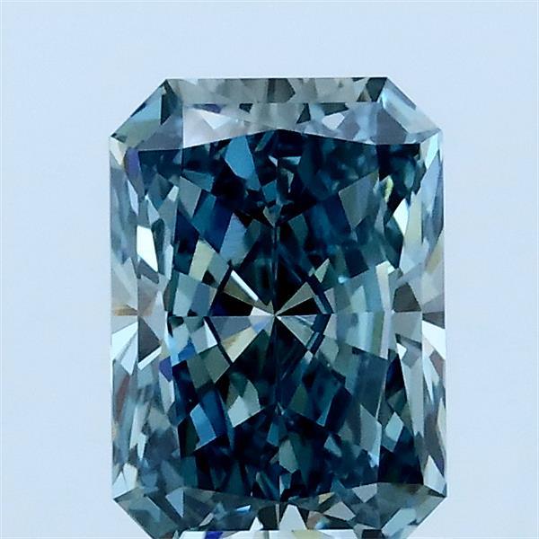 1.24ct Radiant FANCY VIVID BLUISH GREEN VVS2 Lab Created Diamond