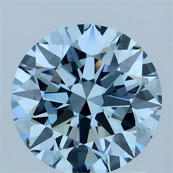 1.53ct Round FANCY VIVID BLUE VS1 Lab Created Diamond